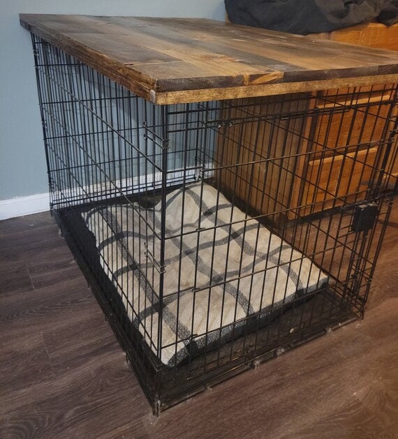 Crate Cover, Rustic Crate Cover, Kennel, Dog Crate, Dog Bed, Farmhouse Kennel top, Reclaimed Wood Table Top