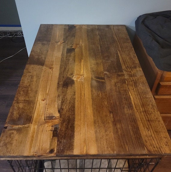 Crate Cover, Rustic Crate Cover, Kennel, Dog Crate, Dog Bed, Farmhouse Kennel top, Reclaimed Wood Table Top