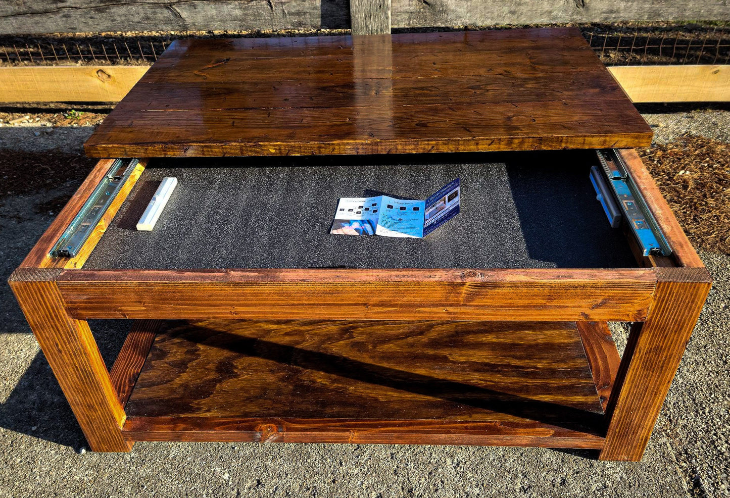 Hand Made Distressed Farmhouse Concealment Coffee Table Made in Kentucky