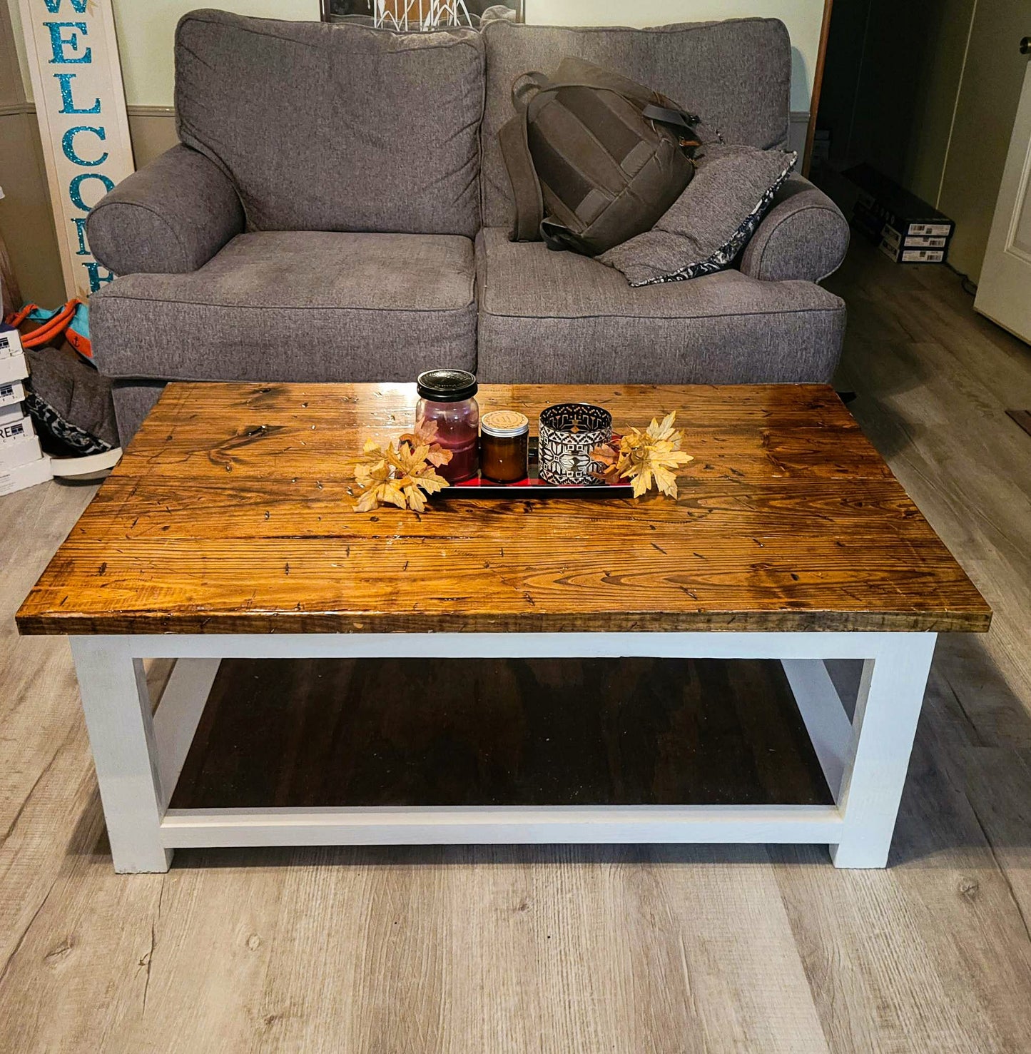 Hand Made Distressed Farmhouse Concealment Coffee Table Made in Kentucky