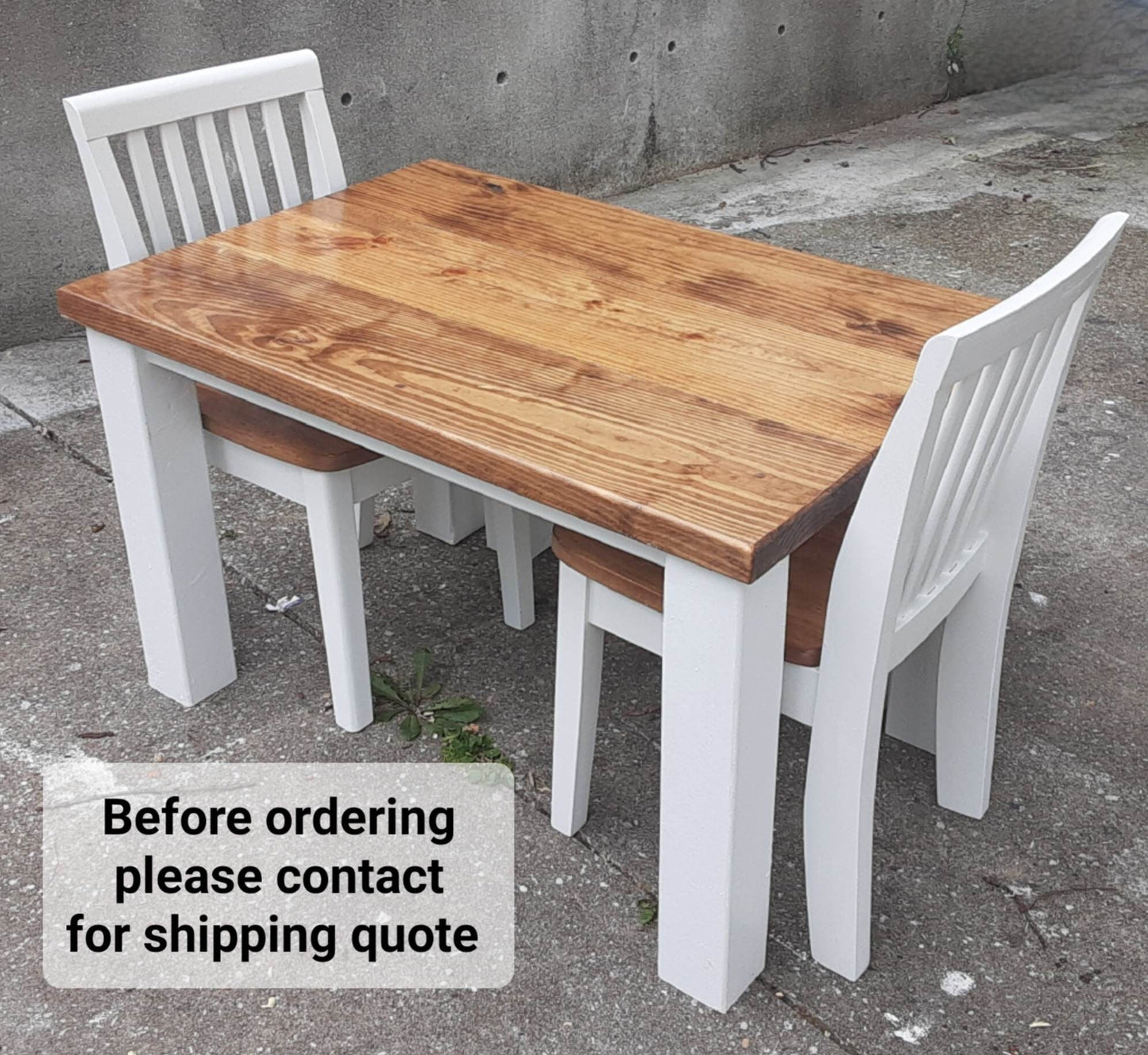 Rustic Reclaimed Kids Activity Table Set: Chunky Farmhouse Toddler Furniture - A Delightful Addition to Your Child's Playroom & Bedroom